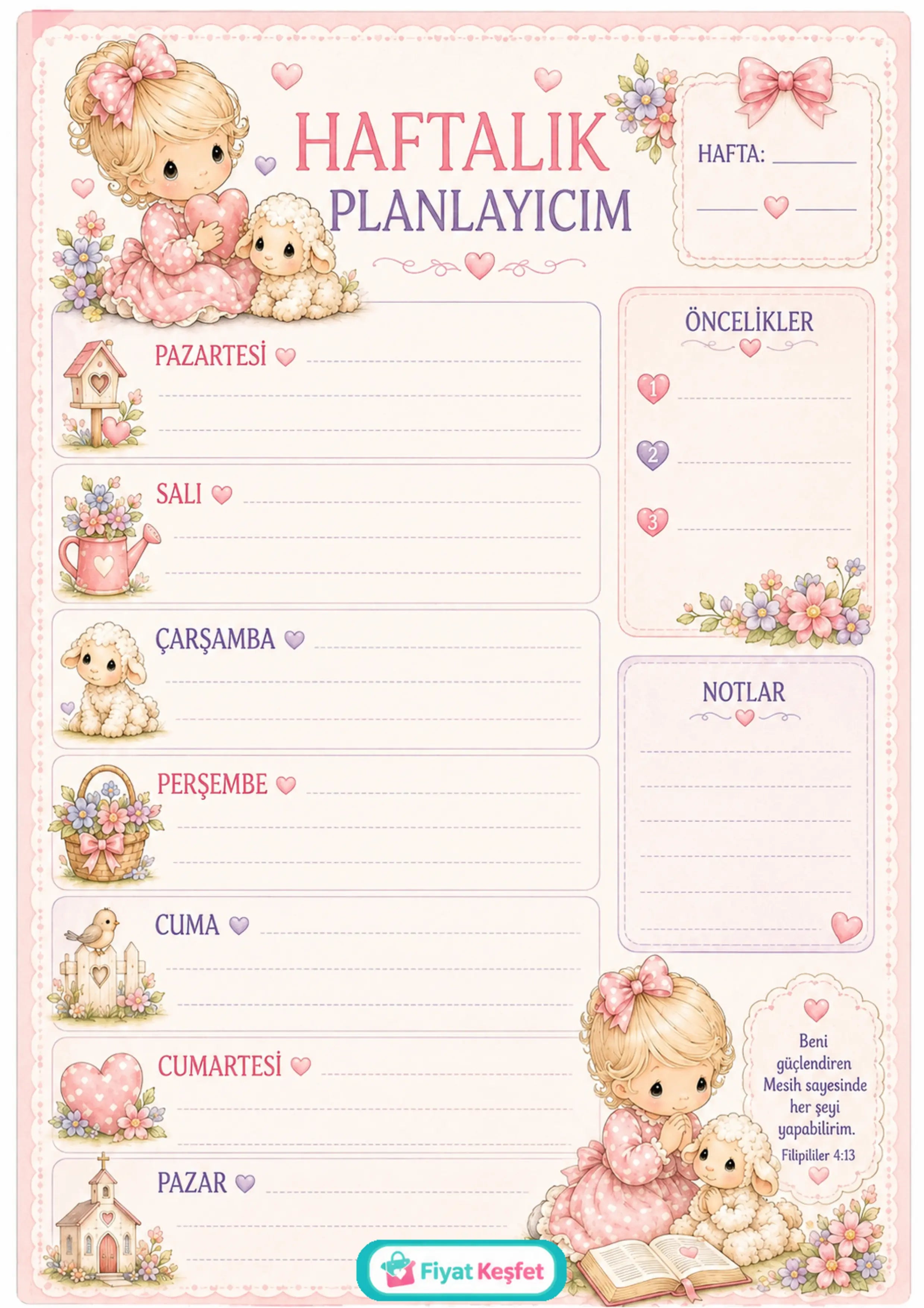 Kuzulu Haftalık Planlayıcı - Ücretsiz A4 PDF